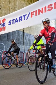 cyclists starting a sportive